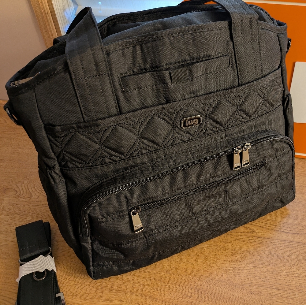 Lug Windjammer Tote with Crossbody Strap, Black
